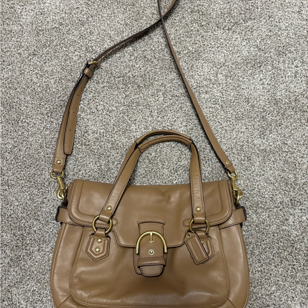 Coach Leather Eva Campell Satchel Crossbody Purse